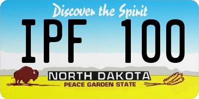 ND license plate IPF100