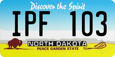 ND license plate IPF103