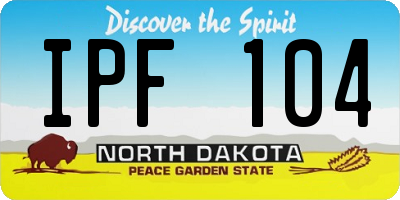 ND license plate IPF104