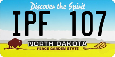 ND license plate IPF107