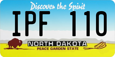 ND license plate IPF110