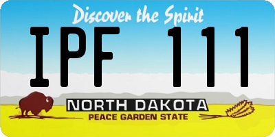 ND license plate IPF111