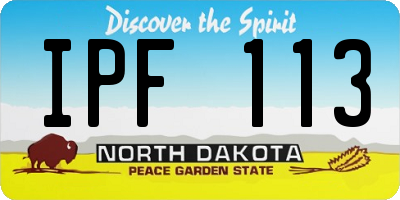 ND license plate IPF113