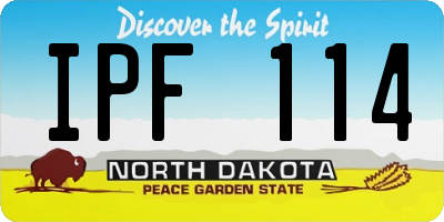 ND license plate IPF114