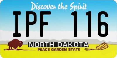 ND license plate IPF116