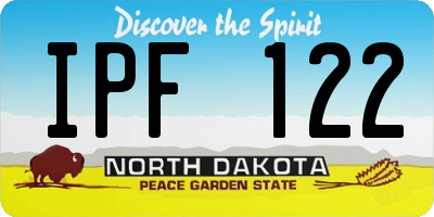 ND license plate IPF122