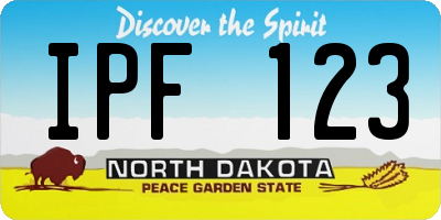 ND license plate IPF123