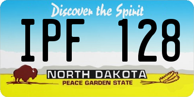 ND license plate IPF128