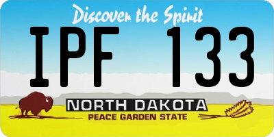 ND license plate IPF133