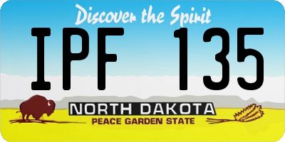 ND license plate IPF135