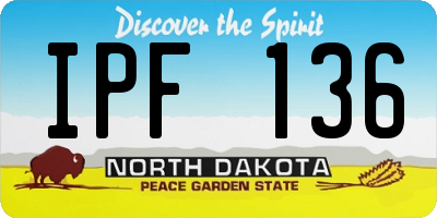 ND license plate IPF136