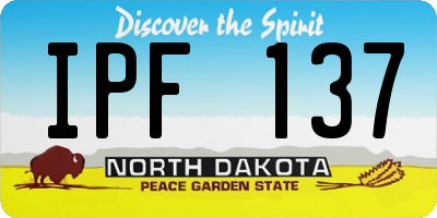 ND license plate IPF137