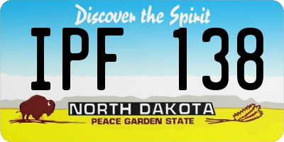 ND license plate IPF138
