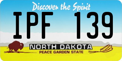 ND license plate IPF139