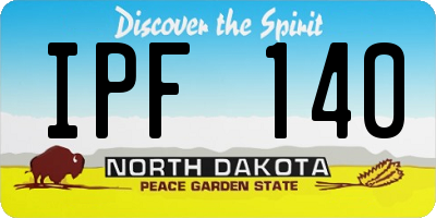 ND license plate IPF140