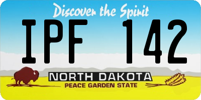 ND license plate IPF142