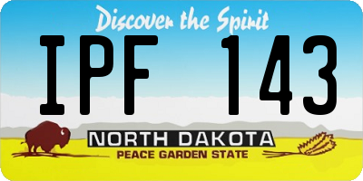 ND license plate IPF143
