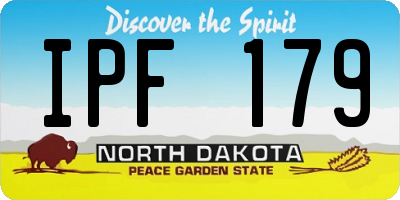 ND license plate IPF179