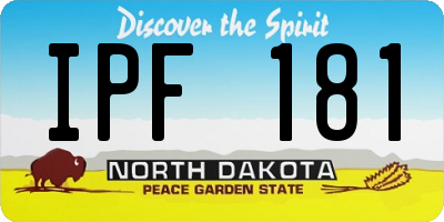 ND license plate IPF181