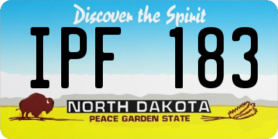 ND license plate IPF183