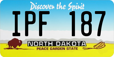 ND license plate IPF187