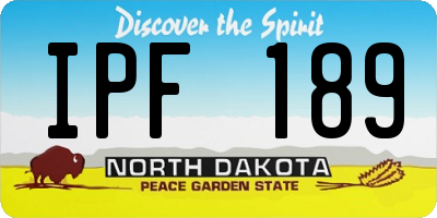 ND license plate IPF189