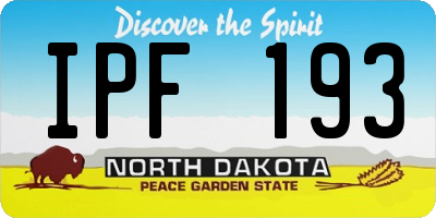 ND license plate IPF193