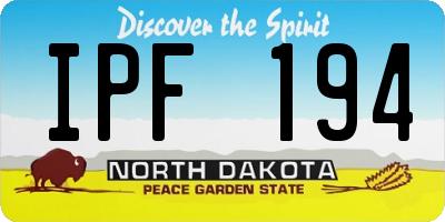 ND license plate IPF194