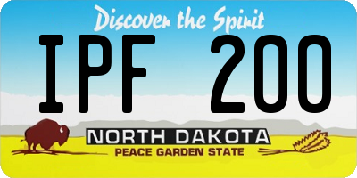 ND license plate IPF200