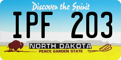 ND license plate IPF203