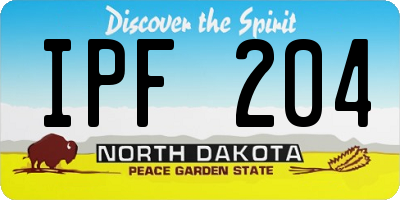ND license plate IPF204