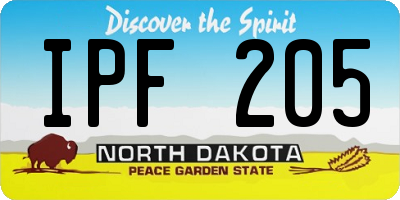 ND license plate IPF205