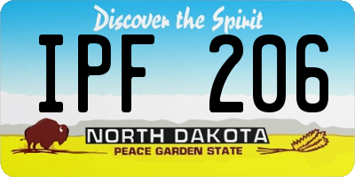 ND license plate IPF206