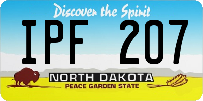 ND license plate IPF207