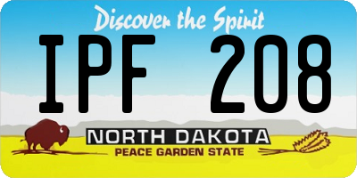 ND license plate IPF208