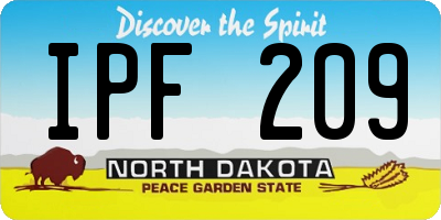 ND license plate IPF209