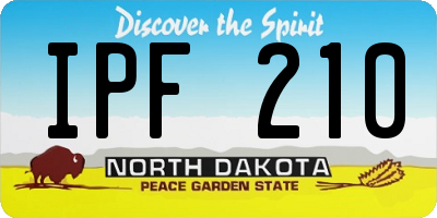 ND license plate IPF210