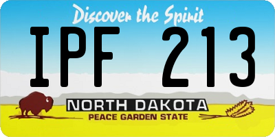 ND license plate IPF213