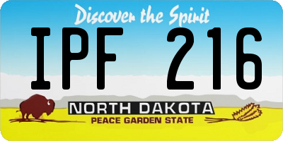 ND license plate IPF216