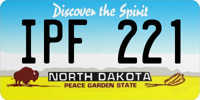 ND license plate IPF221