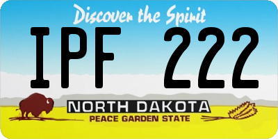 ND license plate IPF222