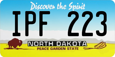 ND license plate IPF223