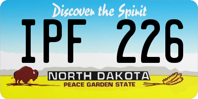 ND license plate IPF226