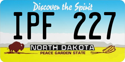 ND license plate IPF227