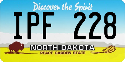 ND license plate IPF228
