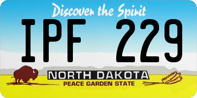 ND license plate IPF229