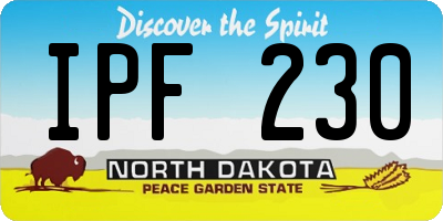ND license plate IPF230