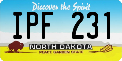 ND license plate IPF231
