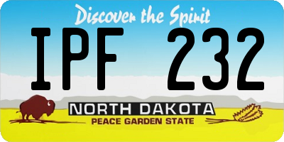 ND license plate IPF232