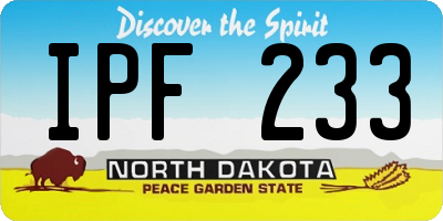ND license plate IPF233